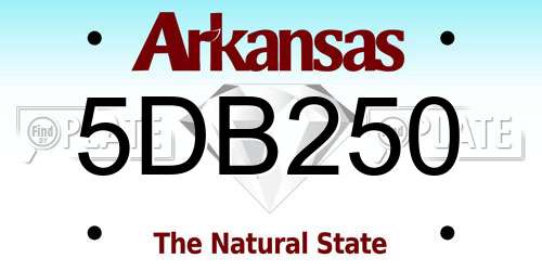 5DB250 Arkansas License Plate