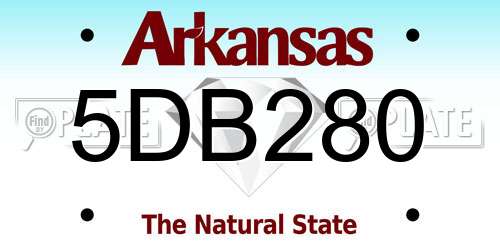 5DB280 Arkansas License Plate