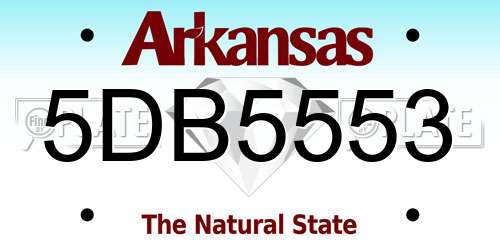 5DB5553 Arkansas License Plate