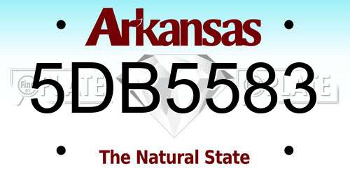 5DB5583 Arkansas License Plate