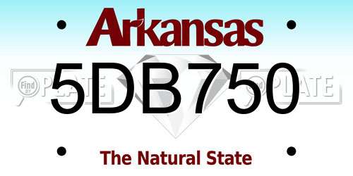 5DB750 Arkansas License Plate