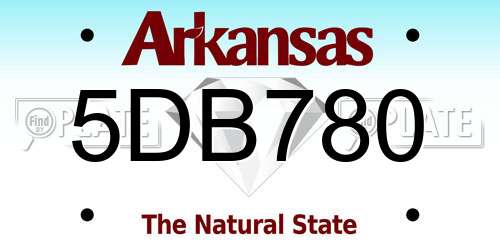 5DB780 Arkansas License Plate