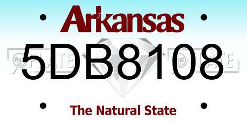 5DB8108 Arkansas License Plate