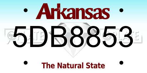 5DB8853 Arkansas License Plate