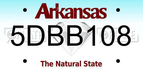 5DBB108 Arkansas License Plate
