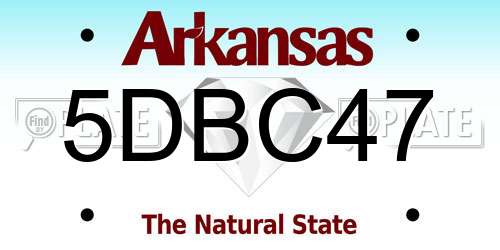 5DBC47 Arkansas License Plate