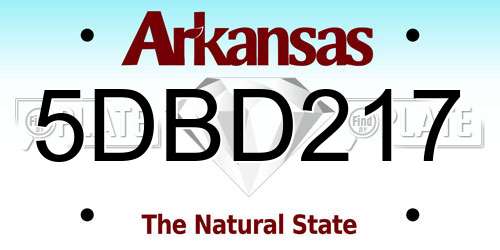 5DBD217 Arkansas License Plate