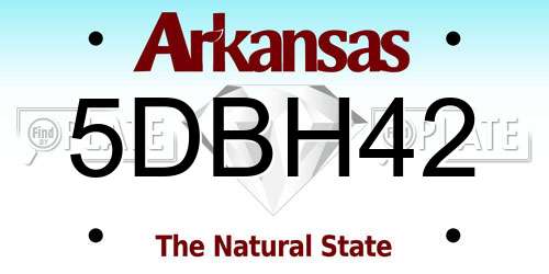 5DBH42 Arkansas License Plate