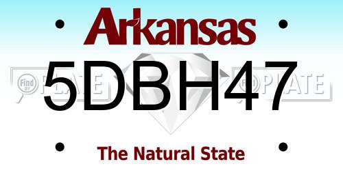 5DBH47 Arkansas License Plate