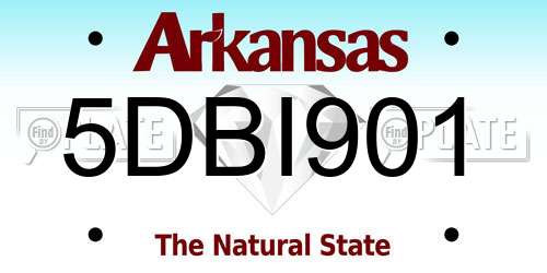 5DBI901 Arkansas License Plate