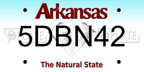 5DBN42 Arkansas License Plate