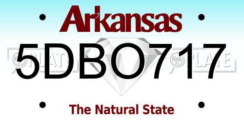 5DBO717 Arkansas License Plate
