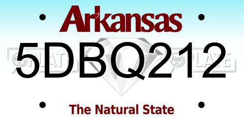 5DBQ212 Arkansas License Plate