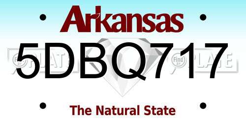 5DBQ717 Arkansas License Plate