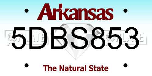 5DBS853 Arkansas License Plate