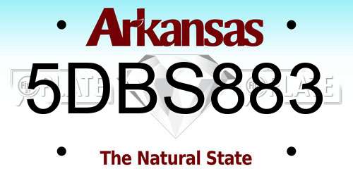 5DBS883 Arkansas License Plate