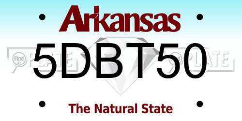 5DBT50 Arkansas License Plate