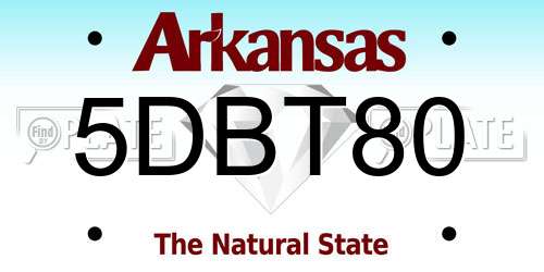 5DBT80 Arkansas License Plate
