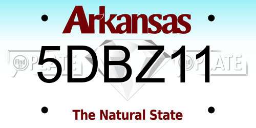 5DBZ11 Arkansas License Plate