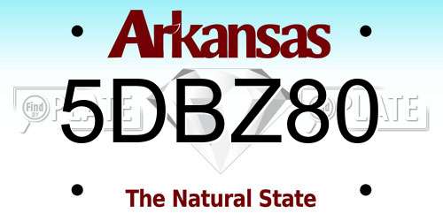 5DBZ80 Arkansas License Plate