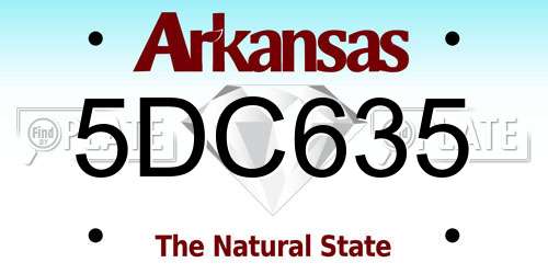 5DC635 Arkansas License Plate