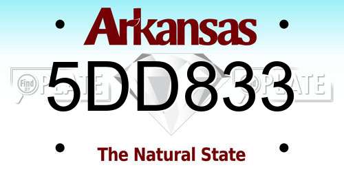 5DD833 Arkansas License Plate