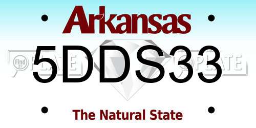 5DDS33 Arkansas License Plate