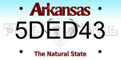 5DED43 Arkansas License Plate