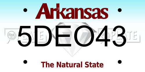 5DEO43 Arkansas License Plate