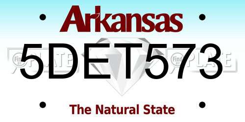 5DET573 Arkansas License Plate