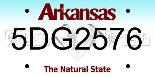5DG2576 Arkansas License Plate