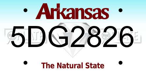 5DG2826 Arkansas License Plate