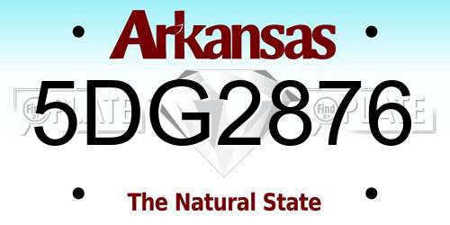 5DG2876 Arkansas License Plate