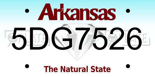 5DG7526 Arkansas License Plate