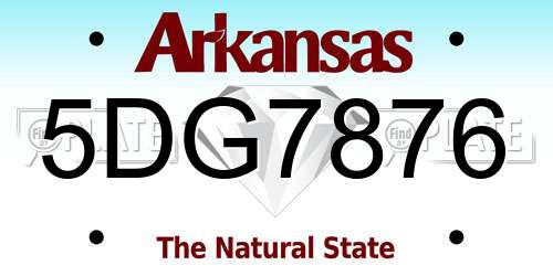 5DG7876 Arkansas License Plate