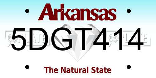 5DGT414 Arkansas License Plate