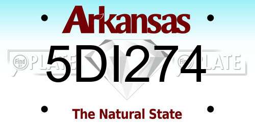 5DI274 Arkansas License Plate