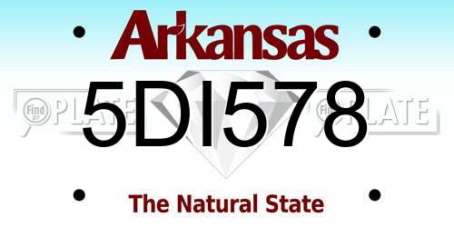 5DI578 Arkansas License Plate