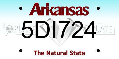 5DI724 Arkansas License Plate