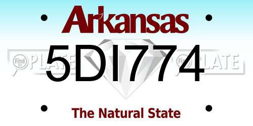 5DI774 Arkansas License Plate