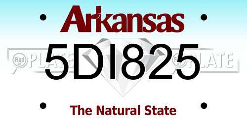 5DI825 Arkansas License Plate
