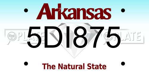 5DI875 Arkansas License Plate
