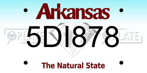 5DI878 Arkansas License Plate