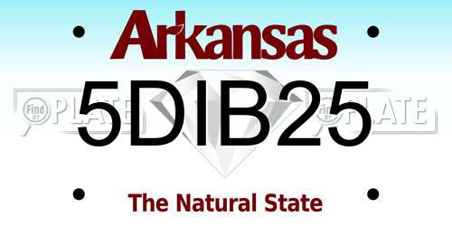 5DIB25 Arkansas License Plate