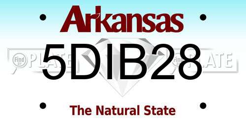 5DIB28 Arkansas License Plate