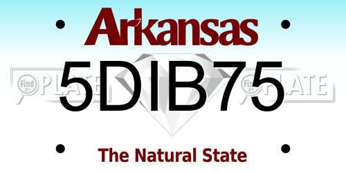 5DIB75 Arkansas License Plate