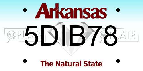 5DIB78 Arkansas License Plate