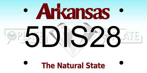 5DIS28 Arkansas License Plate