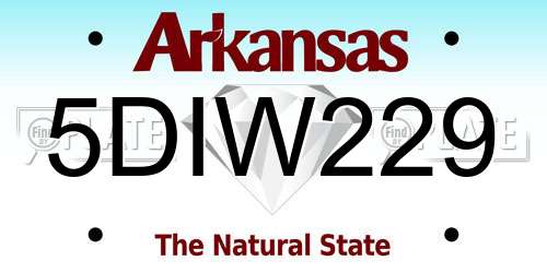 5DIW229 Arkansas License Plate