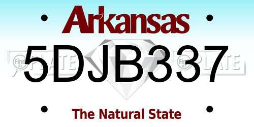 5DJB337 Arkansas License Plate